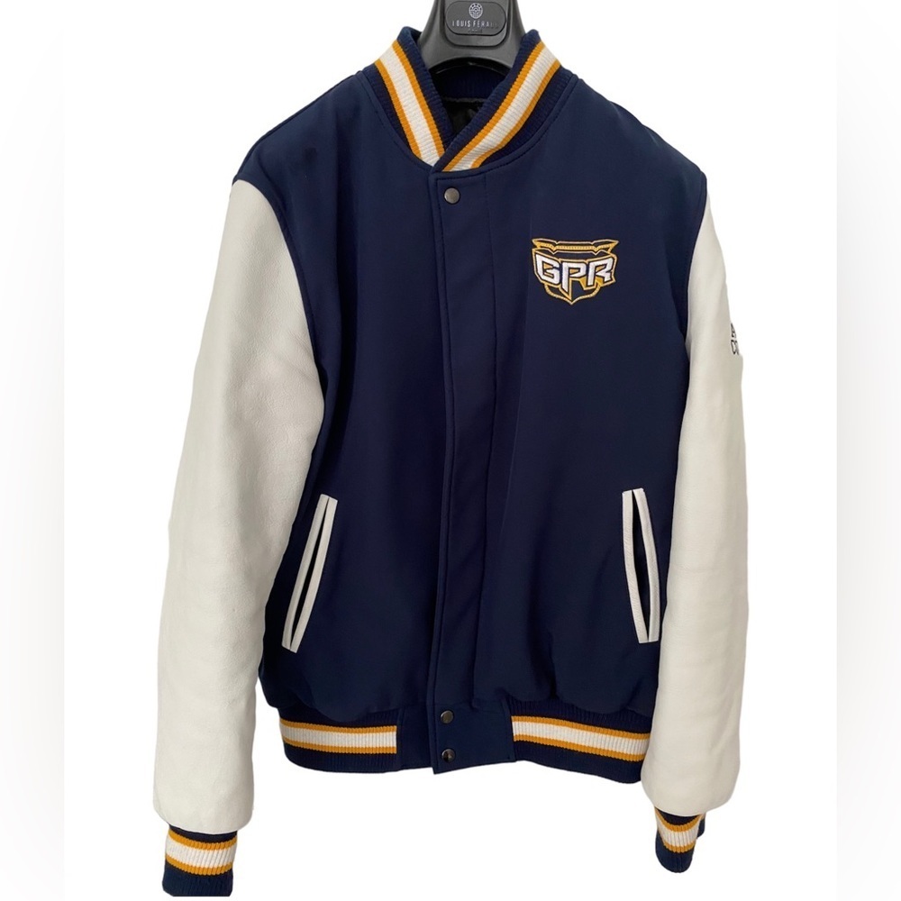 IRONHEAD Navy Blue Full Zip Long Sleeves Varsity Jacket in Medium